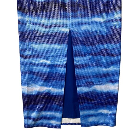 Runaway The Label‎ Malibu Allover Sequin Midi Dress Ocean Blue Size XXL - Picture 7 of 14